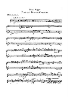 Overture to 'Poet and Peasant': Clarinets parts by Franz von Suppé