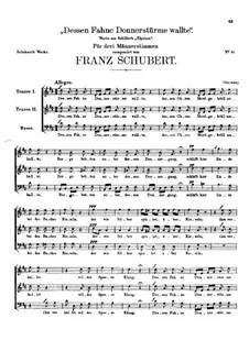 Dessen Fahne Donnerstürme wallte (He Whose Standart Raged with Violent Storms), D.58: Vocal score by Franz Schubert