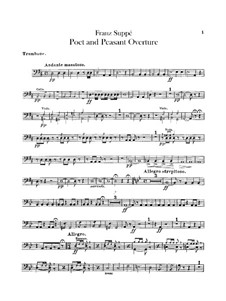 Overture to 'Poet and Peasant': Trombone part by Franz von Suppé