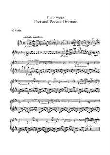 Overture to 'Poet and Peasant': Violins Parts by Franz von Suppé