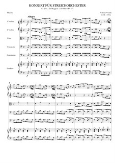 Concerto for Strings in C Major, RV 114: Score by Antonio Vivaldi