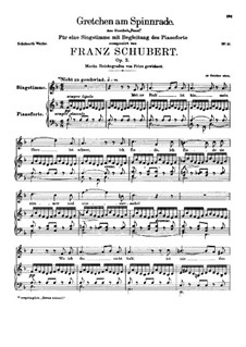 Gretchen am Spinnrade (Gretchen at the Spinning Wheel), D.118 Op.2: For voice and piano by Franz Schubert