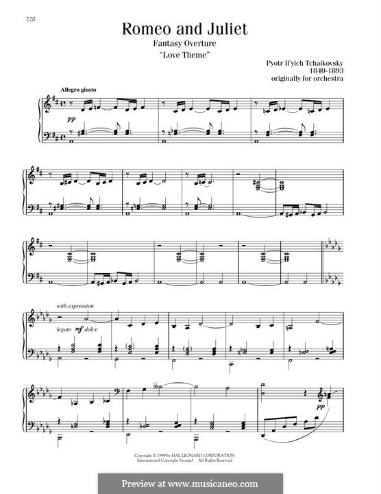 Love Theme: Arrangement for piano by Pyotr Tchaikovsky