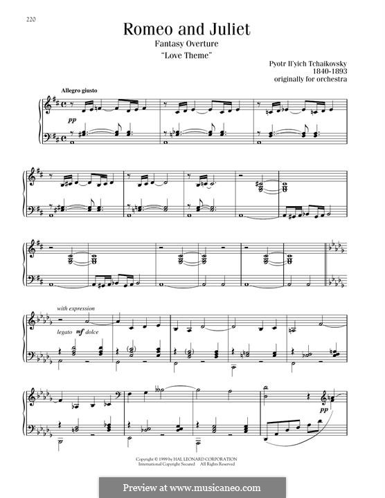 Love Theme: Arrangement for piano by Pyotr Tchaikovsky