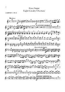 Overture to 'Light Cavalry': Clarinets parts by Franz von Suppé