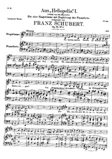 From 'Heliopolis' I, D.753 Op.65 No.3: For voice and piano by Franz Schubert