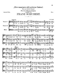 Hier umarmen sich getreue Gatten (Here Faithful Spouses Embrace), D.60: Vocal score by Franz Schubert