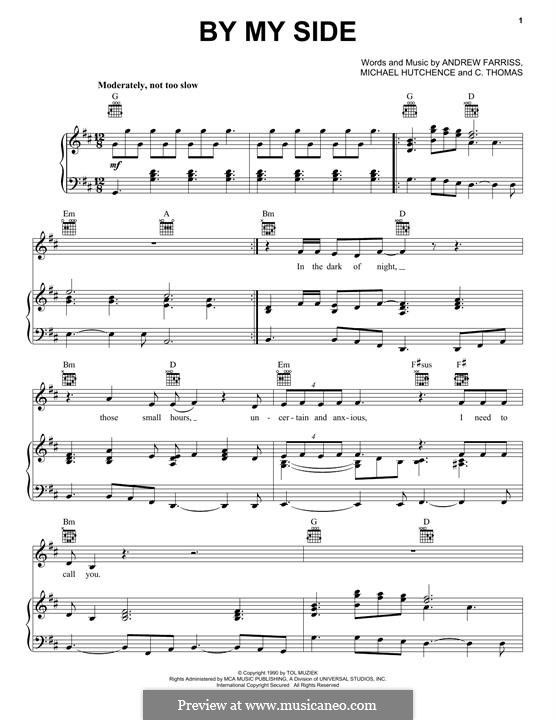 By My Side (INXS) by M. Hutchence sheet music on MusicaNeo