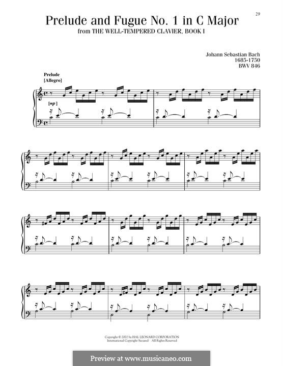 Little Preludes and Fugues: Prelude and Fugue in C Major, BWV 553 by Johann Sebastian Bach