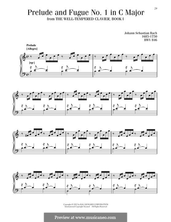Little Preludes and Fugues: Prelude and Fugue in C Major, BWV 553 by Johann Sebastian Bach