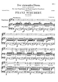 Der zürnenden Diana (To Diana in Her Wrath), D.707 Op.36 No.1: First version by Franz Schubert