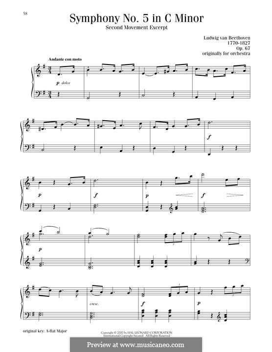 Movement II: Excerpt, for piano by Ludwig van Beethoven