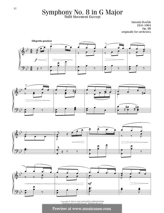 Movement III: Excerpt, for piano by Antonín Dvořák