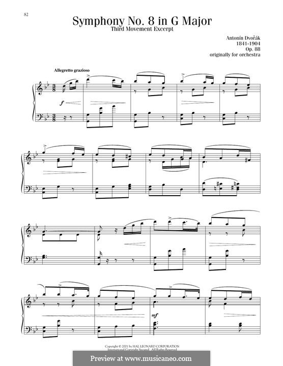 Movement III: Excerpt, for piano by Antonín Dvořák