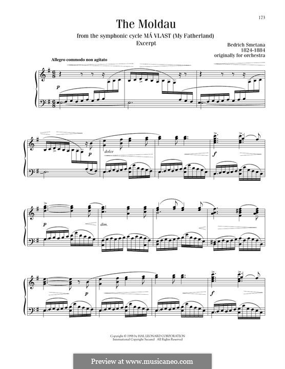 Vltava, T.111: Themes, for piano by Bedřich Smetana