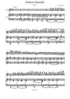 Scherzo-Tarantella for Violin and Piano, Op.16: Score by Henryk Wieniawski