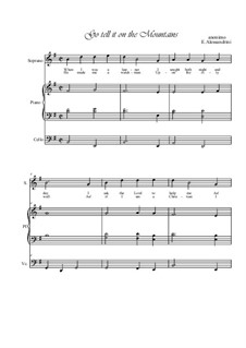 Go, Tell it on the Mountain: For voice, piano and cello by folklore