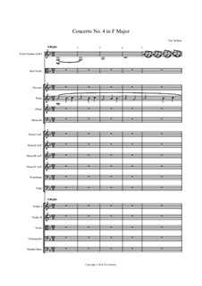 Concerto No.4 in F Major for solo viola, solo clarinet and orchestra: Full score, parts by Tim Yarham