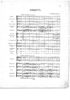 Piano Concerto No.1, Op.4: Full score by Sergei Lyapunov
