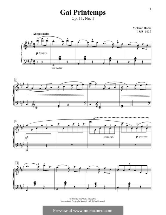 Five Pieces: No.1 Gai printemps, Op.11 by Mel Bonis