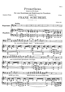 Prometheus, D.674: For voice and piano by Franz Schubert