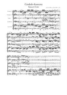 Concerto for Harpsichord and Strings No.2 in E Major, BWV 1053: Full score by Johann Sebastian Bach
