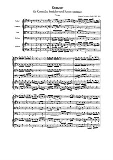 Concerto for Harpsichord and Strings No.3 in D Major, BWV 1054: Full score by Johann Sebastian Bach