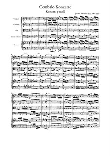 Concerto for Harpsichord and Strings No.7 in G Minor, BWV 1058: Full score by Johann Sebastian Bach
