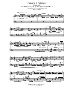 Prelude and Fugue No.21 in B Flat Major, BWV 866: Fugue by Johann Sebastian Bach