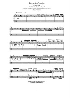 Toccata, Adagio and Fugue in C Major, BWV 564: Fugue by Johann Sebastian Bach
