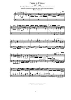 Sonata for Keyboard in C Major, BWV 966: Fugue by Johann Sebastian Bach