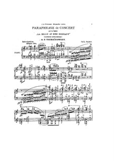 Concert Paraphrase on Themes 'The Sleeping Beauty' by P. Tchaikovsky: For piano by Paul Pabst