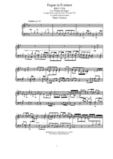 Prelude and Fugue No.3 in E Minor, BWV 533: Fugue by Johann Sebastian Bach