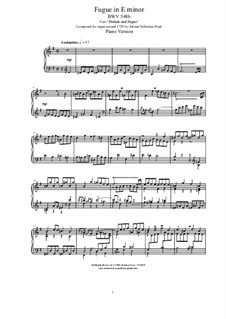 Prelude and Fugue No.18 in E Minor 'Wedge', BWV 548: Fugue by Johann Sebastian Bach