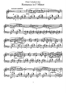 Romance for Piano, TH 127 Op.5: For a single performer by Pyotr Tchaikovsky