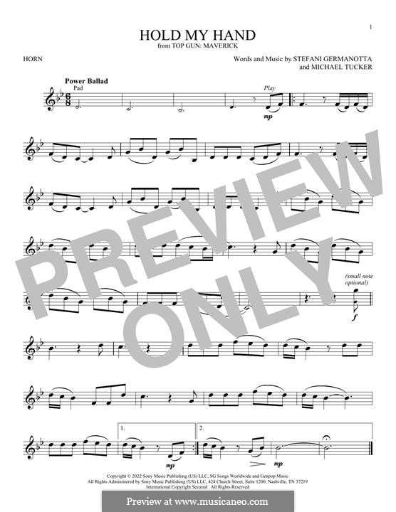 Hold My Hand (from Top Gun: Maverick) Lady Gaga: For horn by Stefani Germanotta, Michael Tucker