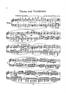 Theme and Variations, Op.48: For piano by Xaver Scharwenka