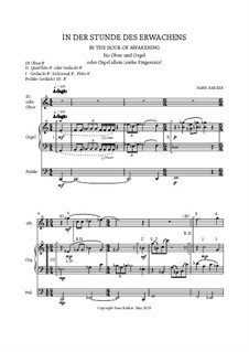 In the Hour of Awakening: For Oboe & Organ or just Organ by Hans Bakker