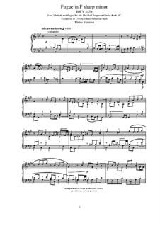 Prelude and Fugue No.14 in F Sharp Minor, BWV 883: Fugue by Johann Sebastian Bach