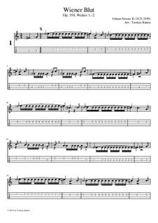 Viennese Blood, Op.354: For mandolin by Johann Strauss (Sohn)