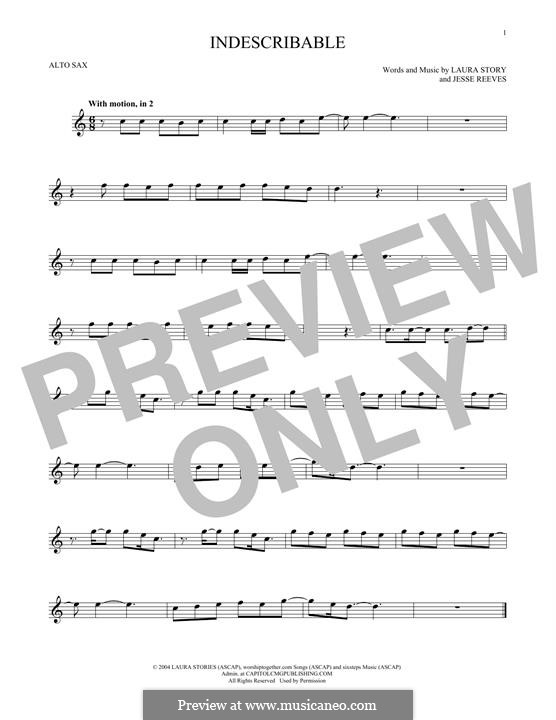 Indescribable (Avalon): For alto saxophone by Jesse Reeves, Laura Story