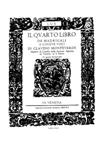 Book 4 (a cinque voci), SV 75–93: Vocal score by Claudio Monteverdi