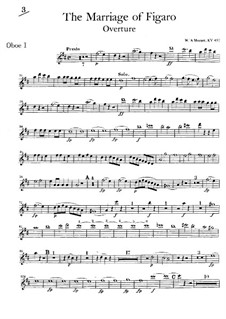 Overture: Oboe I part by Wolfgang Amadeus Mozart