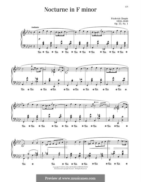 Nocturnes, Op.55: No.1 in F Minor by Frédéric Chopin