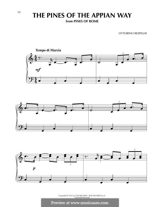 The Pines Of The Appian Way (from Fantasia 2000): For piano by Ottorino Respighi