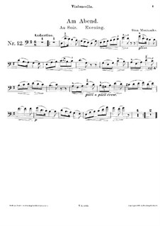 Evening Song for Cello and Piano: Solo part by Stanisław Moniuszko