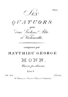 Twelve String Quartets: No.1-6 – viola part by Georg Matthias Monn