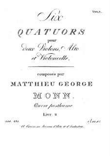 Twelve String Quartets: No.7-12 – viola part by Georg Matthias Monn