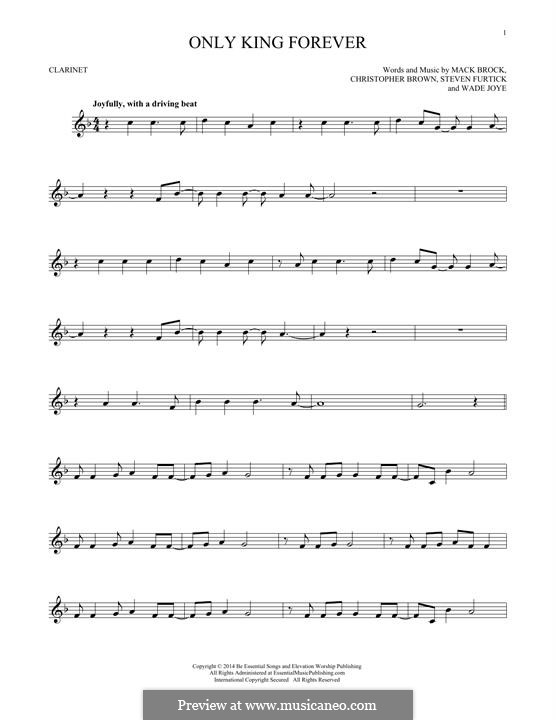 Only King Forever: For clarinet by Chris Brown, Mack Brock, London Gatch, Wade Joye