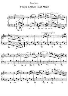 Album Leaf in A Flat Major, S.165: For piano by Franz Liszt